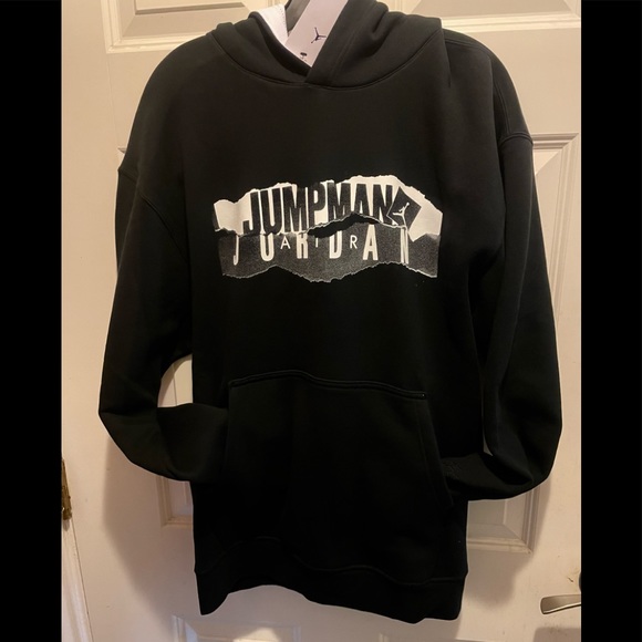 NWT Mens Air Jordan Jumpman Essential Black Hoodie SweatshirtDH5481-010 Sz M
